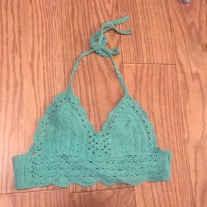 Bikini top from Etsy (small tanning oil stain)